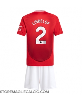 Manchester United Victor Lindelof #2 Maglia Gara Casa Repliche 2024-25 Bambino